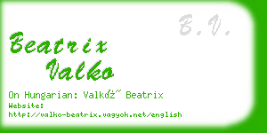 beatrix valko business card